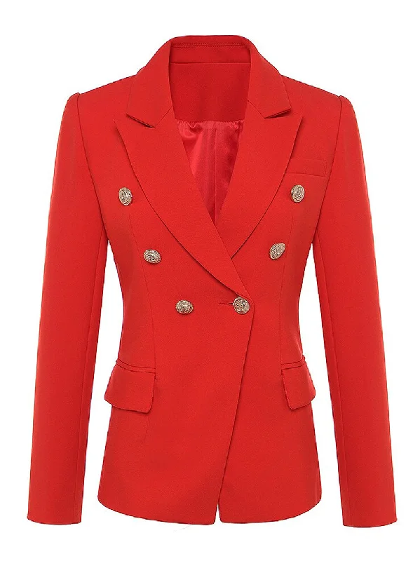 PENELOPE Double-Breasted Blazer in Red