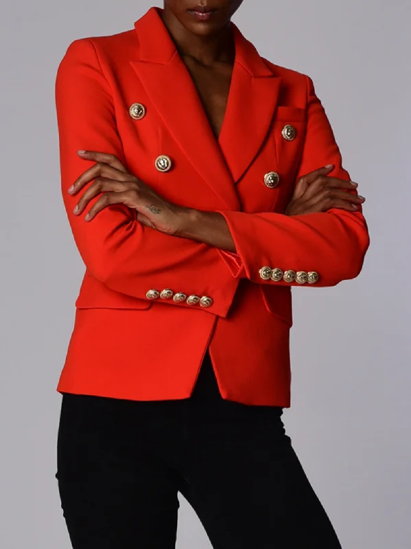 PENELOPE Double-Breasted Blazer in Red