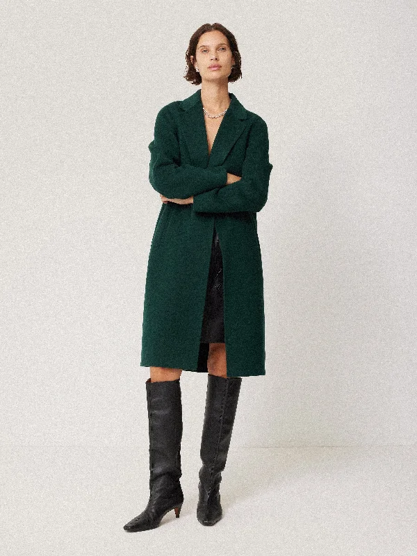 Double Faced Tailored Coat | Green