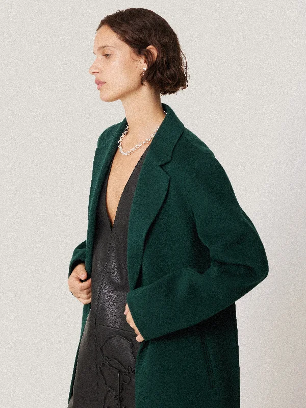 Double Faced Tailored Coat | Green