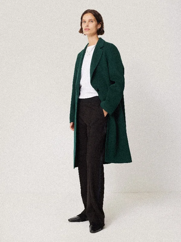 Double Faced Tailored Coat | Green