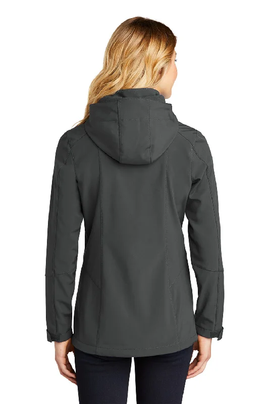 Eddie Bauer Womens Water Resistant Full Zip Hooded Jacket - Steel Grey