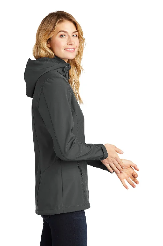 Eddie Bauer Womens Water Resistant Full Zip Hooded Jacket - Steel Grey