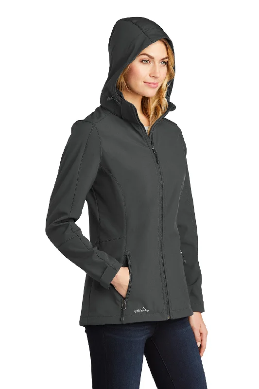 Eddie Bauer Womens Water Resistant Full Zip Hooded Jacket - Steel Grey