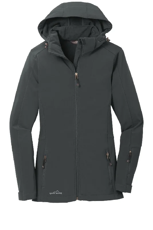 Eddie Bauer Womens Water Resistant Full Zip Hooded Jacket - Steel Grey