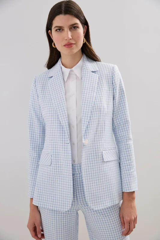 Fitted gingham blazer