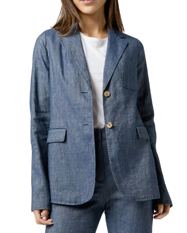 Ghost Blazer Jacket In Indigo Stretch