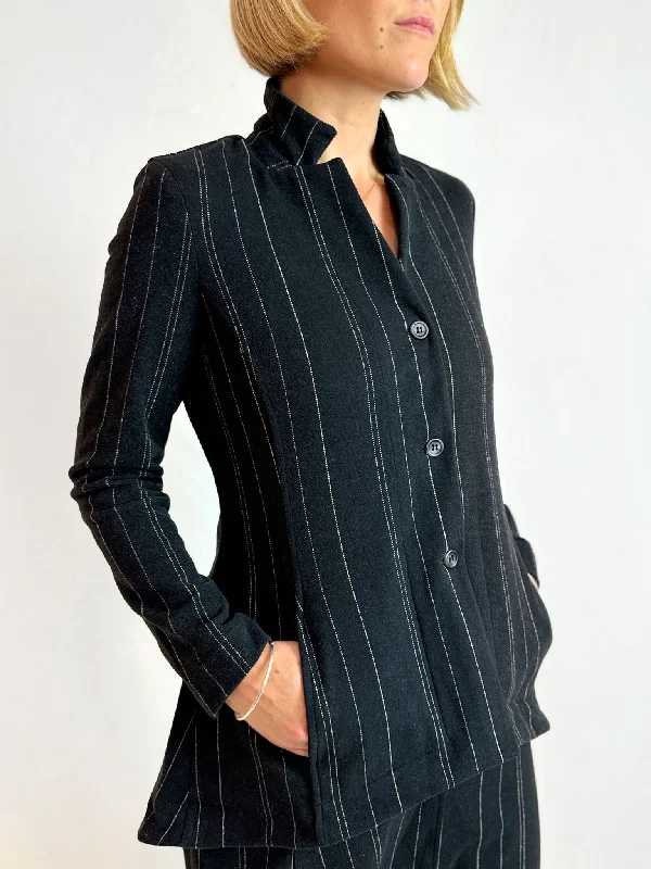 Haring J - Flared Pinstripe Jacket