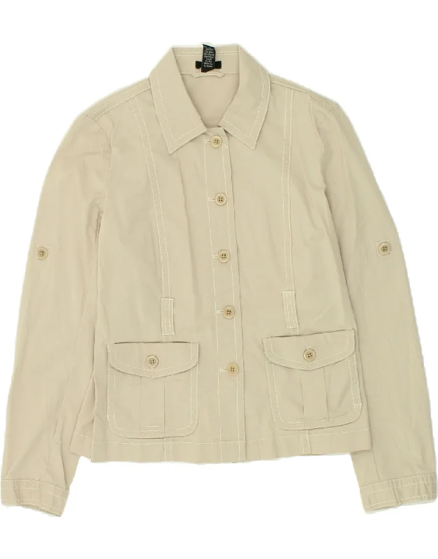 J. CREW Womens Stretch Bomber Jacket US 2 XS Beige Cotton