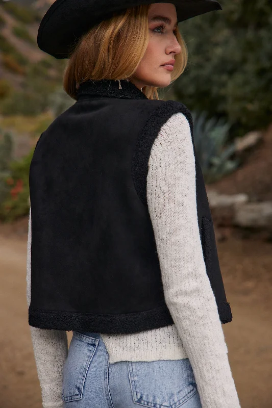 Layla Black Sherpa Vest