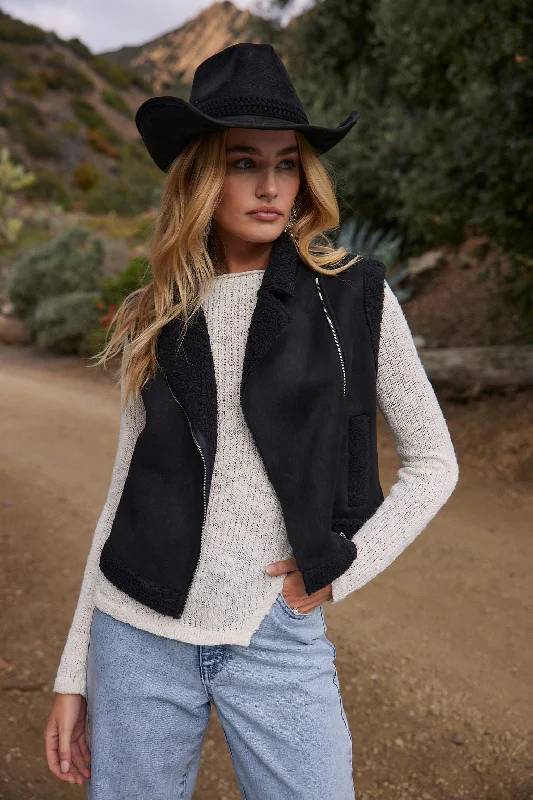 Layla Black Sherpa Vest