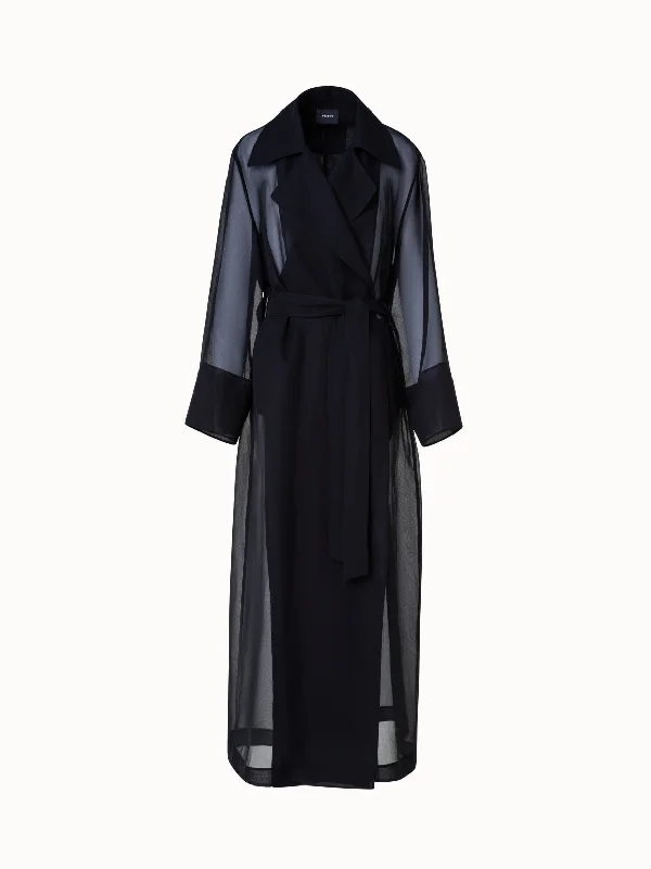 Long Trench Coat in Silk