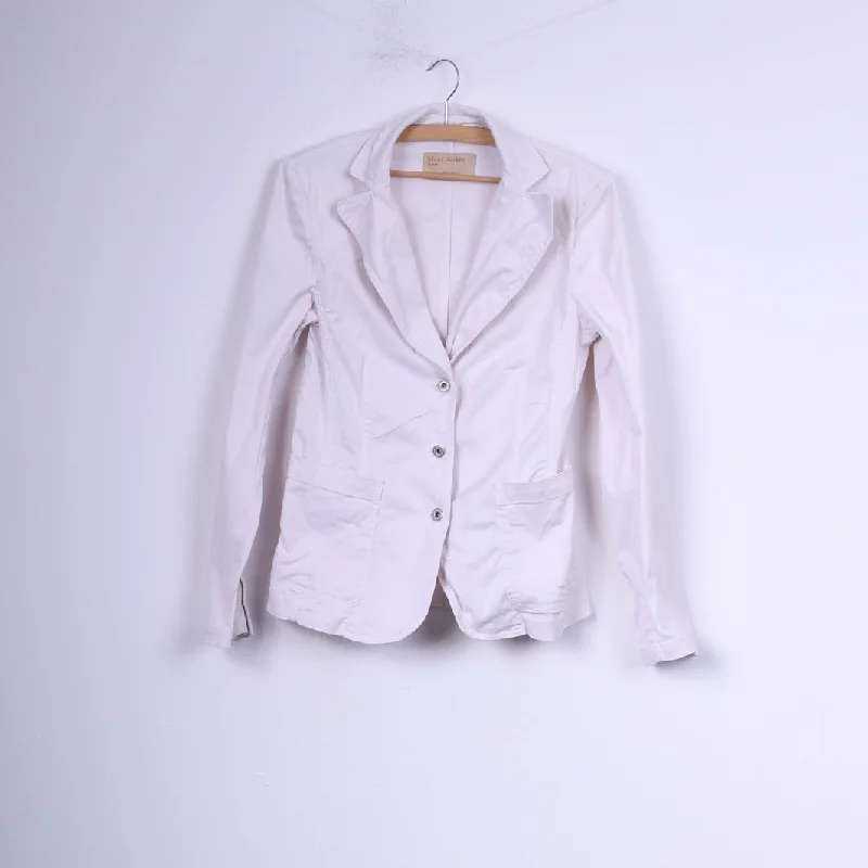 Marc Aurel Jeans Womens S Blazer White Jacket Single Breasted Cotton Top