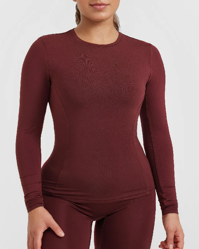 Mellow Soft Long Sleeve Top | Mulled Wine