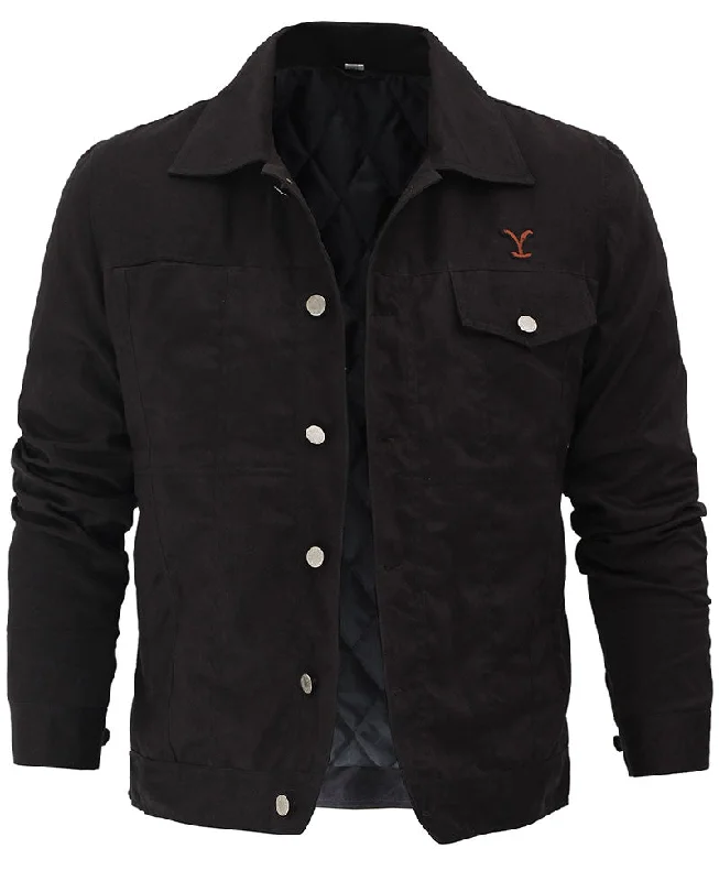 Men's Rip Trucker Black Cotton Jacket