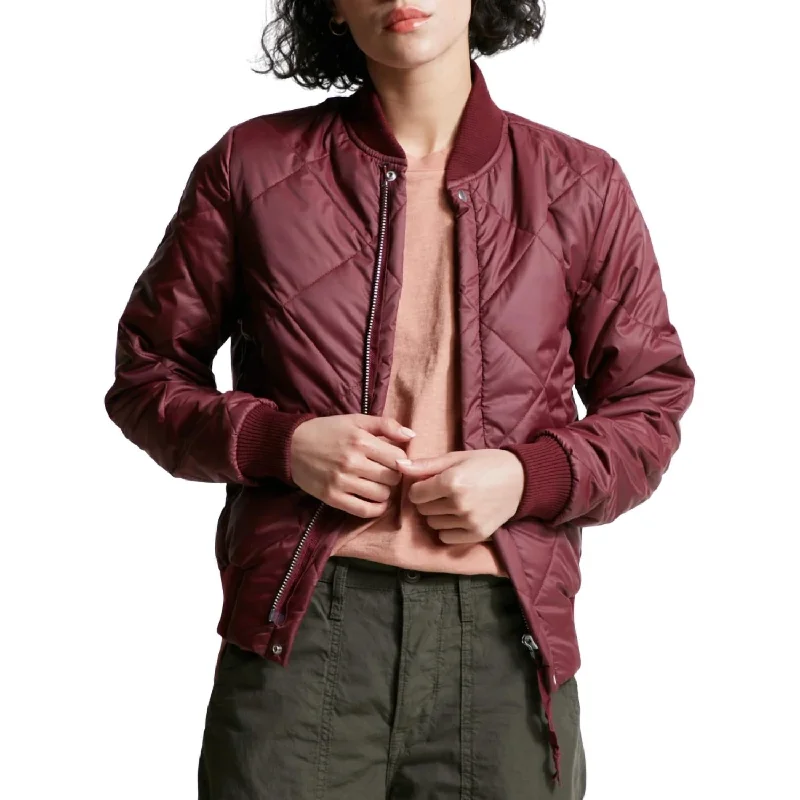 Neil Bomber Jacket In Burgundy