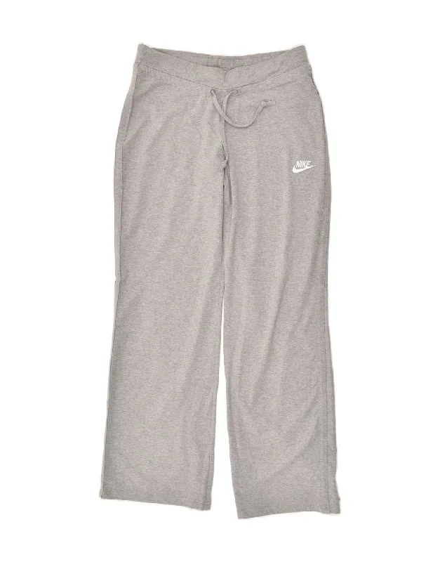 NIKE Womens Tracksuit Trousers UK 14/16  Large Grey Cotton