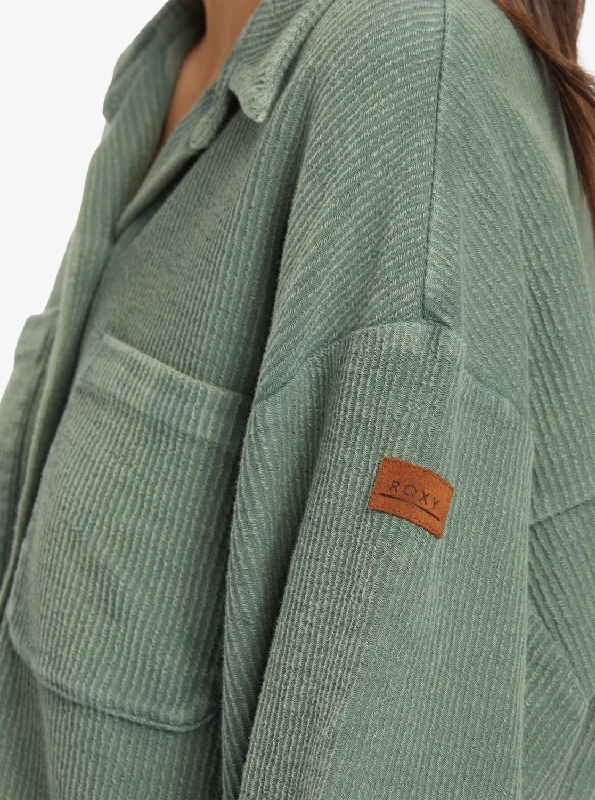 Off Duty Knit Shacket Overshirt - Agave Green