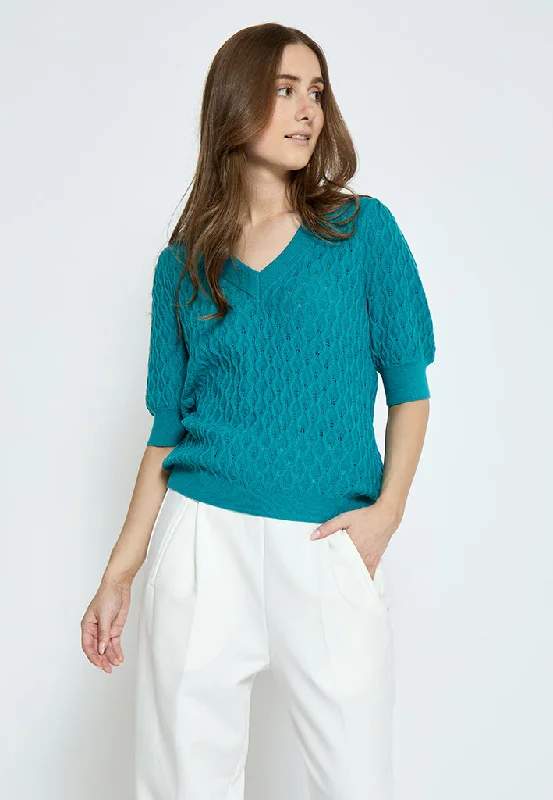 PCRosalia Knit T-Shirt - Biscay Bay