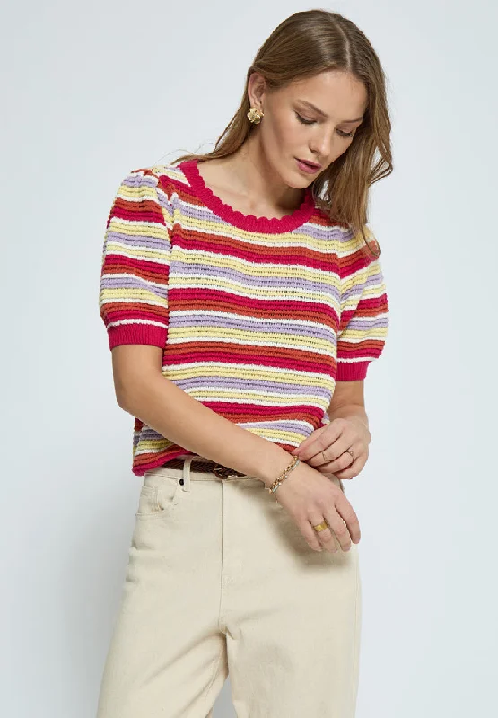 PCTony Scallop Pullover - Gardenia Stripe