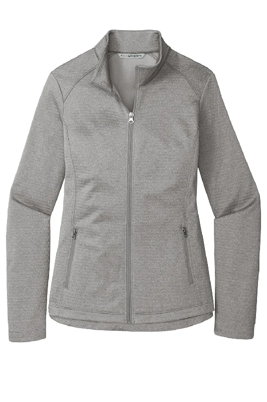 Port Authority Womens Diamond Fleece Full Zip Jacket - Heather Gusty Grey