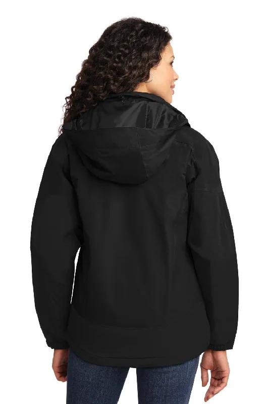 Port Authority Womens Nootka Waterproof Full Zip Hooded Jacket - Black