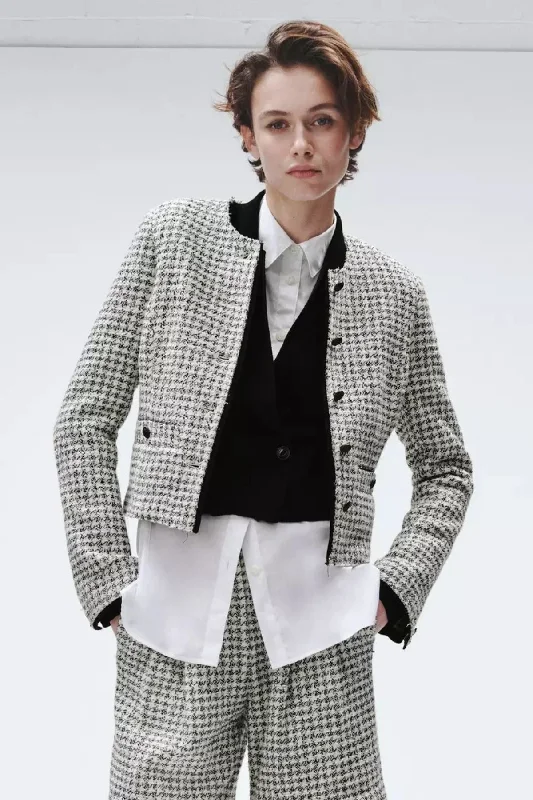 Rag & Bone Carmen Tweed Jacket - Black/ White