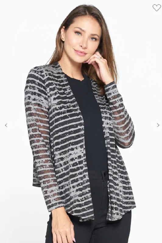 Striped Long Sleeve Cardigan - 2 Colors