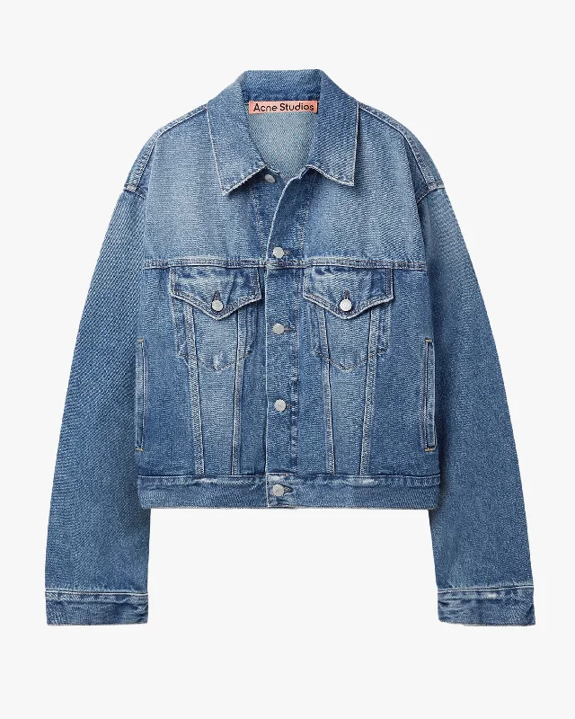 Oversized Cropped Denim Jacket