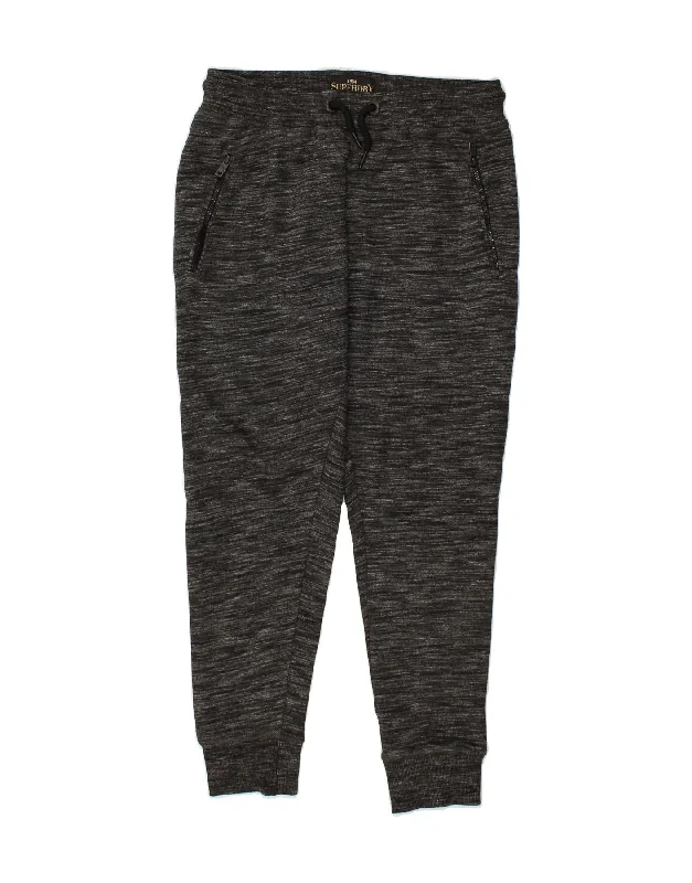 SUPERDRY Womens Tracksuit Trousers Joggers UK 12 Medium Grey Flecked