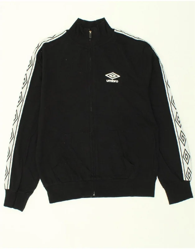 UMBRO Womens Tracksuit Top Jacket UK 18 XL Black Cotton