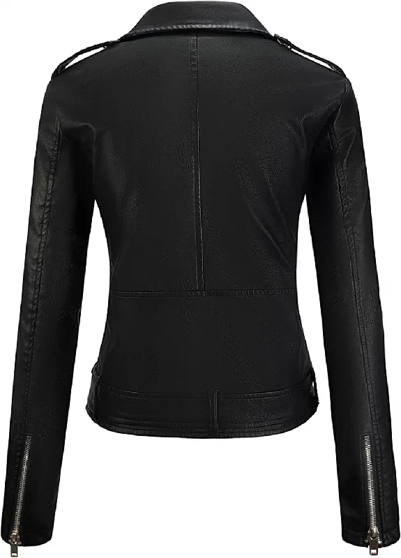 Women’s Stylish Black Motorcycle Leather Jacket