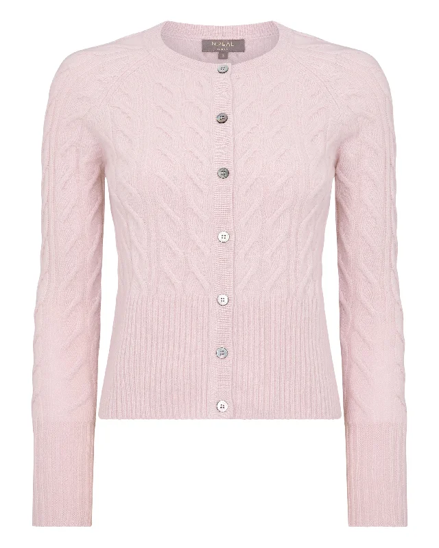 Women's Myla Cable Cashmere Cardigan Quartz Pink