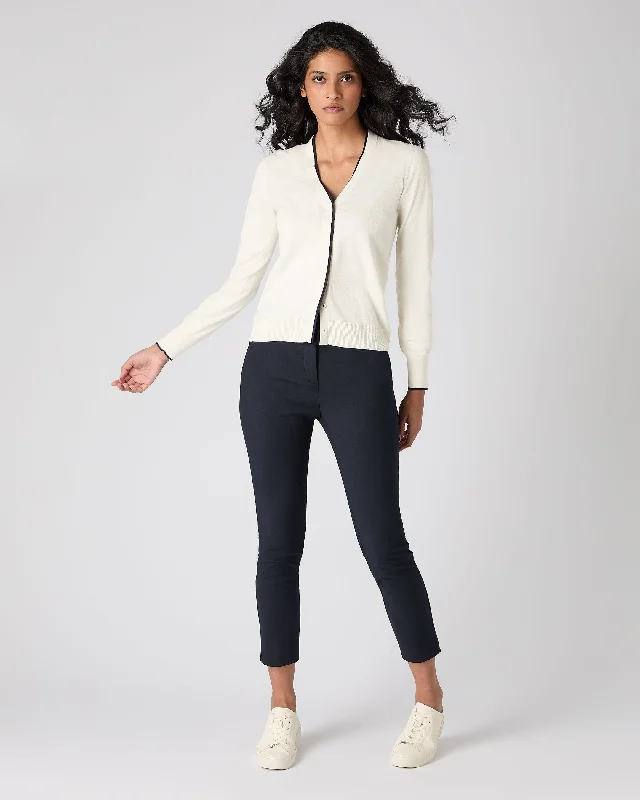 Women's Cotton Cashmere Cardigan New Ivory White