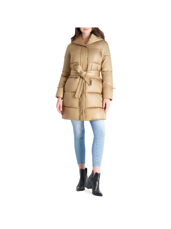 Womens Quilted Mid Length Puffer Jacket