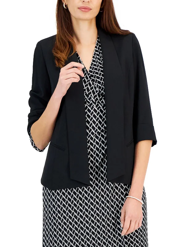 Womens Shawl Collar Office Open-Front Blazer