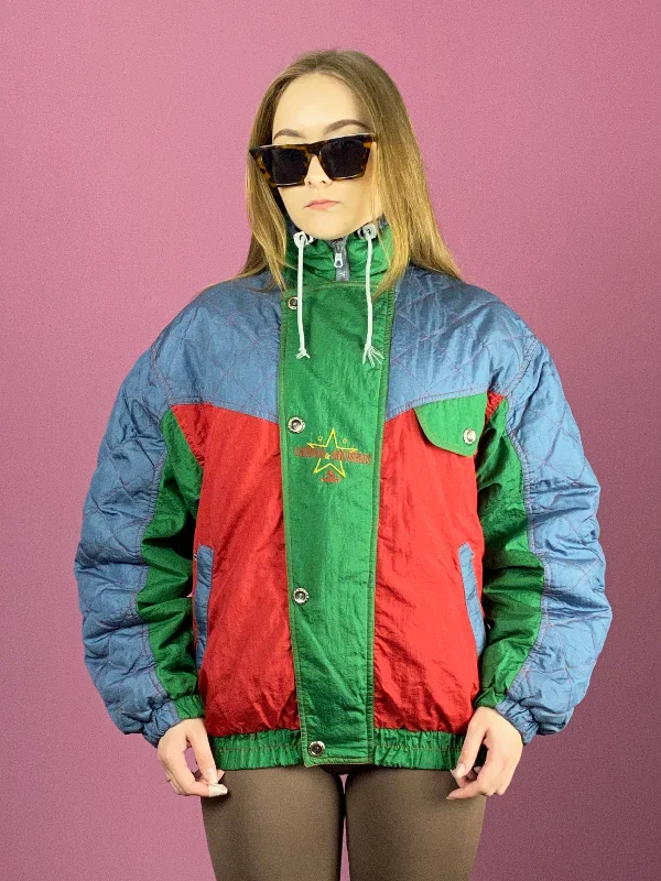 90s Aruba Vintage Women's Ski Jacket - L Multicolor Nylon