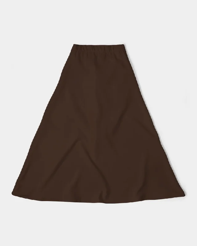 AKH Brown Women's A-Line Midi Skirt