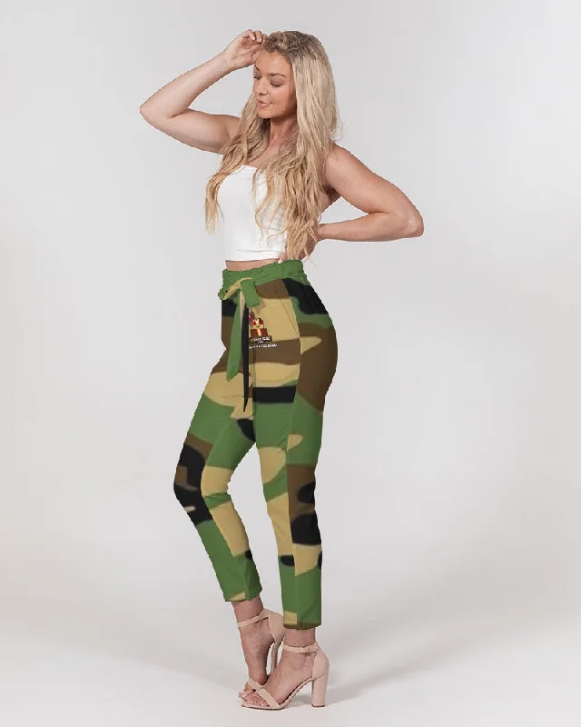 AKH Camouflage Women's Belted Tapered Pants