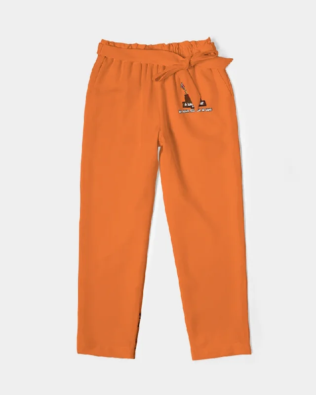 AKH Orange Women's Belted Tapered Pants