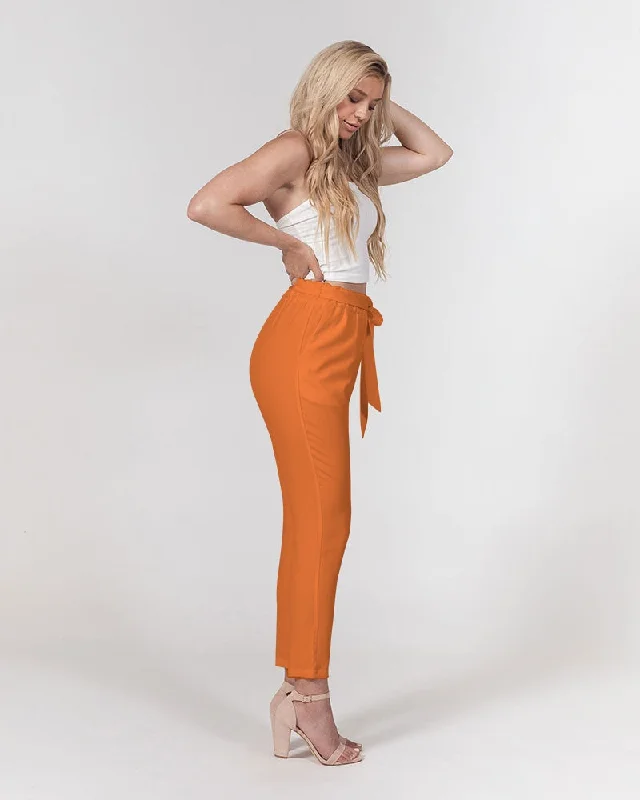 AKH Orange Women's Belted Tapered Pants