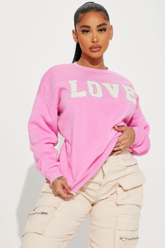 All Love Embroidered Sweatshirt - Pink