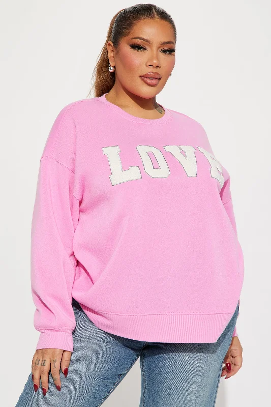 All Love Embroidered Sweatshirt - Pink