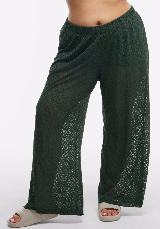 Stretch Crochet Wide Leg Pant