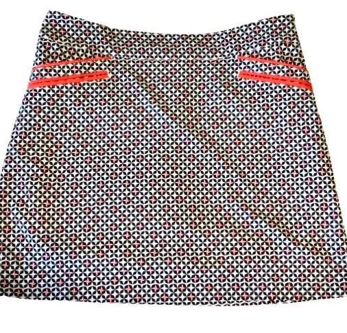 Annika by Cutter & Buck Patterned Skort in White, Black & Gray & Red Size 8  MSP$102