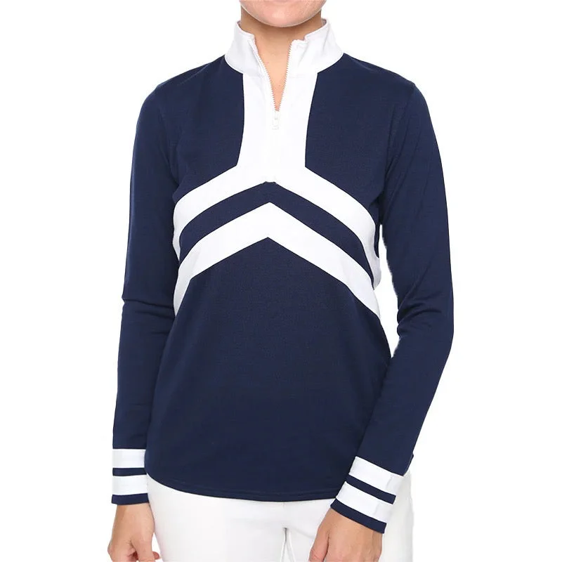 Belyn Key Navy & White Women's Golf Pullover Size XL MSP$128