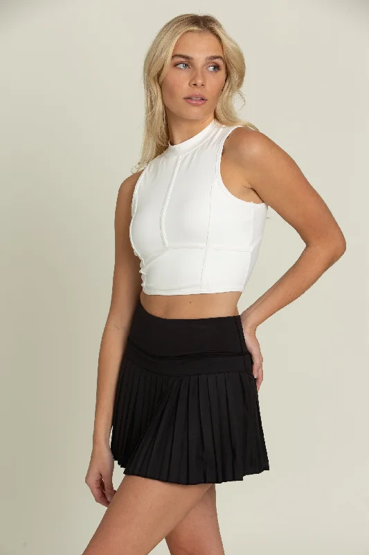 15"" Black Pleated Tennis Skirt