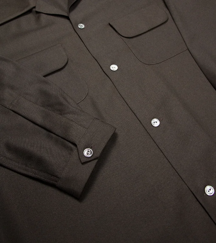 Bryceland's Wool Gabardine Shirt Brown