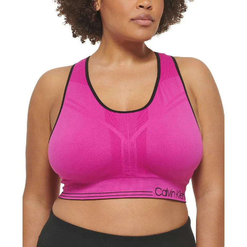 Calvin Klein Womens Plus Built in Bra Sports Sports Bra