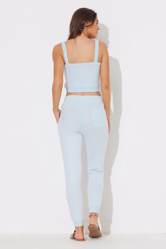 Heather Sky Blue Hacci Jogger